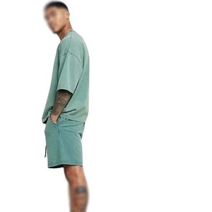 Ensemble de vêtements de sport d'extérieur pour hommes, shorts d'été, t-shirts en molleton français, shorts de sport, t-shirt 100% coton avec shorts, ensembles jumeaux - Product Image 5