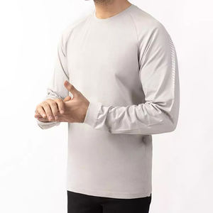 Camisetas básicas de manga larga de algodón 100% personalizadas para hombre, ropa de calle de invierno de punto de jersey informal en blanco con diseño bordado - Product Image 4