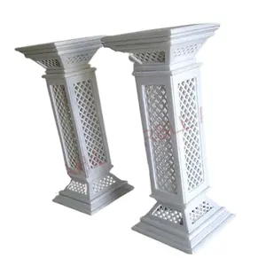 Vitrine decorativa Marble Stand Garantia de qualidade Pedra branca Mármore Stand Display Racks Comprar de fornecedor indiano