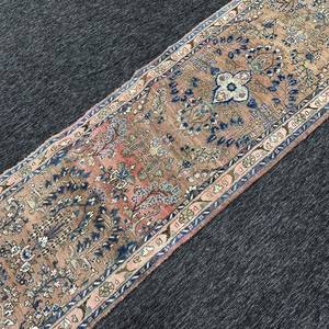 Alfombra Turca de 2.6x11.9 pies, Alfombra Vintage, Alfombra con Diseño Floral Azul - Product Image 2
