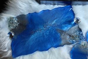 ถาดเรซิ่นพร้อมที่รองแก้ว งานแฮนด์เมด ปรับแต่งได้ ชุดตกแต่งสำหรับห้องนั่งเล่นและสำนักงาน ดีไซน์เรียบง่าย - Product Image 3