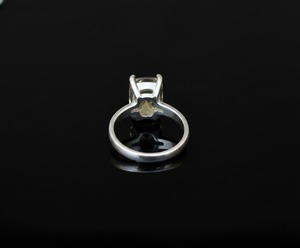 Bague en argent sterling 925 minimaliste avec pierre de quartz jaune naturel en forme de coussin, tendance, diamant CZ, symbole religieux chrétien - Product Image 4