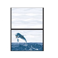 Azulejos de Porcelana Esmaltada de Alta Calidad para Interiores, con Diseño de Delfines y Océano, 300x450 mm