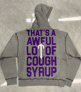 Sudadera con Capucha de Algodón 100% de la Mejor Calidad, Ropa Urbana para Hombre, Sudadera con Capucha con Estampado de Jarabe para la Tos para Hombre - Product Image 2