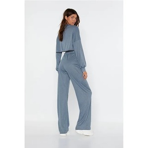 Qualité nouveau haut femmes grande taille survêtements 2 pièces ensemble personnalisé col rond à manches longues 100% coton fabriqué au Vietnam - Product Image 6