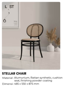 Silla moderna para sala de estar con respaldo de ratán y asiento de espuma, estructura metálica, diseño de respaldo sólido, estilo mid-century, muebles para el hogar - Product Image 5