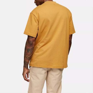 Fabricante de ropa Ropa deportiva OEM Diseño de logotipo personalizado Camiseta transpirable de secado rápido Hombres 100% Algodón Tallas grandes Color amarillo - Product Image 6