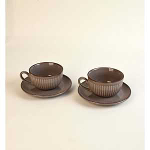 ชุดถ้วยชาและจานรองลายวนอ่อนโยน ดีไซน์ทันสมัย ทำจากเซรามิกเนื้อละเอียด บรรจุ 2 ชิ้น สามารถปรับแต่งโลโก้ได้ เหมาะสำหรับชาและกาแฟ ใช้เป็นของขวัญได้อย่างดี - Product Image 1