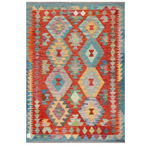 พรมกิลิมไมมาณา อัฟกานิสถาน ขนาด 145 x 105 ซม. ชุดพรมพื้นที่แบบดั้งเดิมของชาวอัฟกัน - Product Image 1