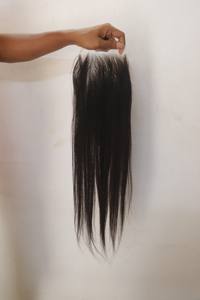 Extensions de cheveux humains indiens vierges Remy avec lace closures saines, douces et droites, de couleur naturelle, fabriquées à la main - Product Image 4