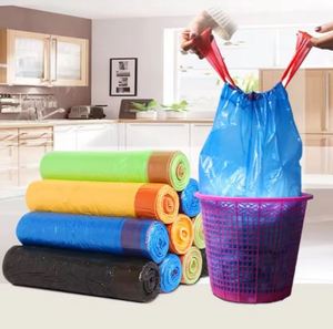 Bolsas de basura con cordón para cocina, 100% virgen, altas, 13 galones, almidón de maíz, bolsa de basura con cordón biodegradable, fábrica HM - Product Image 1