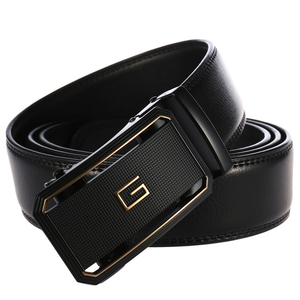 Cinturón Formal de Cuero Vacuno con Hebilla Cuadrada Automática de Aleación Sólida para Hombre, Logotipo Personalizado, Fabricante OEM - Product Image 4
