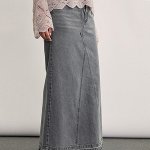 2025 Atoptex, Falda vaquera Midi para mujer, silueta recta de longitud media con bolsillo en el dobladillo desgastado, otoño Y2K, estilo Vintage informal - Product Image 5