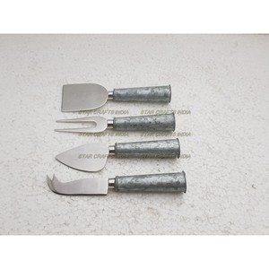 ชุดมีดสเตนเลสขัดเงา4ชิ้นพร้อมดีไซน์ดีไซน์หรูหราด้ามจับธรรมชาติโบราณสวยงาม2024 - Product Image 4