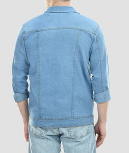 Chaqueta Vaquera Cómoda para Hombre, Estilo Urbano Diario, Chaqueta Vaquera con Diseño Simple y Limpio, Chaqueta Vaquera de Moda - Product Image 2