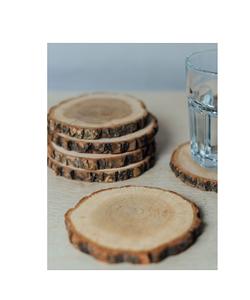Ensemble de dessous-de-verre en bois artisanal pour l'espace de repas moderne, texture naturelle, protection durable de la surface des boissons - Product Image 4