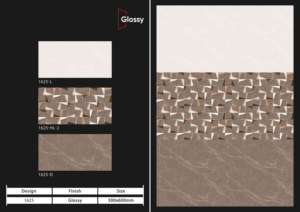 กระเบื้องเซรามิกติดผนังขนาด 300x600 มม. สำหรับห้องน้ำและห้องครัว ผิวมันเงา/ด้าน ลายแกะสลักน้ำตาล สำหรับตกแต่งผนังภายในอย่างหรูหรา - Product Image 3