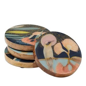 Posavasos de madera de mango hechos a mano de diseño increíble con el mejor posavasos de utensilios de cocina con estampado de esmalte para vajilla y uso de mesa - Product Image 6