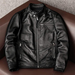 Chaquetas de motociclista de piel de oveja auténtica de alta calidad para hombre de calle personalizadas chaqueta de cuero puro - Product Image 1