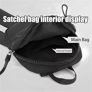 <b>Men</b> Waterproof Sling Chest Pack Fashion <b>Small</b> Black Crossbody Shoulder Zipper <b>Bag</b> <b>Travel</b> Workout Male Handbag - Product Image 5