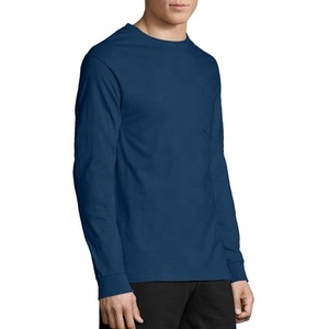 T-shirts pour hommes sur mesure en gros - Logo de luxe imprimé, tricotés, 100% coton, manches longues, écologiques, fournisseur pakistanais - Product Image 3