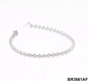 สร้อยข้อมือเทนนิสทรงสมมาตรประดับเพชรแท้ 1.96 กะรัต ทอง 14K ชุบโรเดียม ดีไซน์หรูหราสำหรับผู้หญิง เหมาะสำหรับงานแต่งงาน - Product Image 2