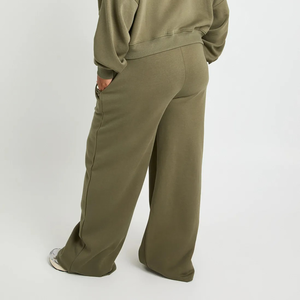 Pantalon de survêtement droit d'hiver pour femme, personnalisé avec logo en dentelle imprimé par transfert thermique, style streetwear, en molleton polyester/coton, vente en gros - Product Image 4