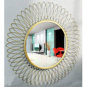 Espejo de pared interior de lujo de diseño único más vendido, espejo de pared de decoración interior y exterior chapado en oro de Metal de calidad superior - Product Image 3