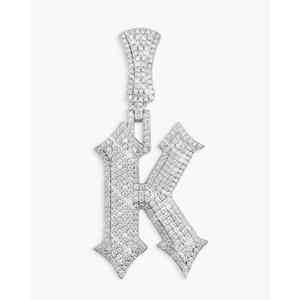 จี้ตัวอักษร K ทอง 14K ประดับมอยซาไนต์ ดีไซน์หรูหราสำหรับผู้หญิง - Product Image 5