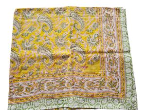 Pareo de Algodón Estampado a Mano en Amarillo, Cubierta de Playa para Mujer - Product Image 4