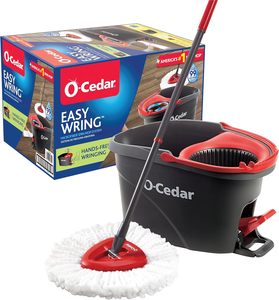 O-Cedar EasyWring Microfiber Spin Mop, Bucket Floor Cleaning System, Red, Gray, Standard - Product Image 3