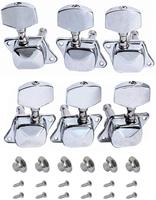 MA International Gray Silver Metal Tuning Pegs 3R+3L (6 PCS) Strings for Acoustic Guitar Machine Parts