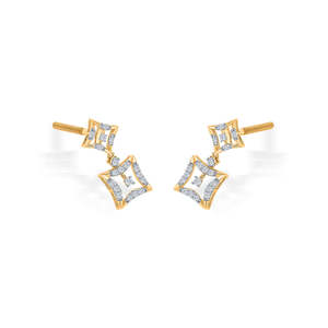 Pendientes de Moda Twilight Tesseract con Oro y Diamantes - Product Image 4