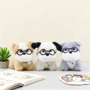 Aika Regalo <span class=keywords><strong>de</strong></span> moda: Peluches <span class=keywords><strong>de</strong></span> cachorro con gafas, Llaveros y Adornos para bolso - Product Image 3