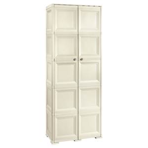 Armario de Plástico Omnimodus con 2 Puertas Abatibles Angora (80cm) KIT Móvil para Armarios Portátiles Tontarelli - Product Image 1