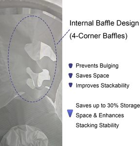 ถุงบรรจุสินค้าขนาดใหญ่ FIBC แบบ PP ก้นแบน เติมด้านบน ปล่อยด้านล่าง แพ็ค 10 ใบ ทนทานต่อรังสียูวี ป้องกันการเอียง ซ้อนกันได้ - Product Image 5