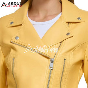 Chaqueta de Cuero para Mujer, Precio Bajo, al por Mayor, Chaqueta de Cuero PU, Moderna, Ajustada - Product Image 6