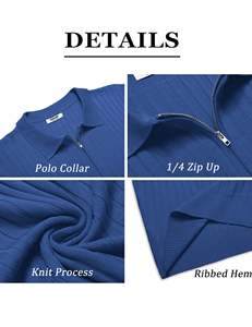 Men's <b>Zip</b>-<b>up</b> <b>POLO</b> Shirt Summer Short Sleeve Knit Zipper Top 2025-26 High Quality Mens wear Custom Men's <b>Zip</b>-<b>up</b> <b>POLO</b> Shirt - Product Image 2