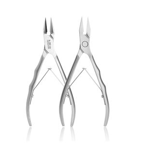 Pince à cuticules professionnelle de haute qualité 17mm Vietnam avec lame incurvée pleine mâchoire en acier inoxydable Design poignée ondulée pour les doigts - Product Image 1