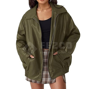 Chaqueta de Cuero Tejida de Invierno para Mujer, Nueva Moda, 100% Cuero Genuino, Logotipo Frontal, Secado Rápido y Transpirable, Servicio OEM Personalizado - Product Image 1