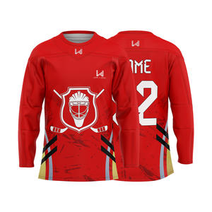 Uniforme de Hockey sur Glace Personnalisé Porter Maillot Professionnel Sublimation Complète Maillot de Hockey sur Glace Respirant Tarif Livraison Gratuite - Product Image 3