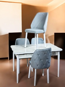 Élégante table à manger en bois durable, moderne et idéale pour les réunions de 6 personnes dans n'importe quelle maison contemporaine - Product Image 6