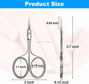 Ciseaux à cuticules professionnels en acier inoxydable à lame courbée, pointe extra-affûtée, pour l'élimination des peaux mortes, style russe, marque privée - Product Image 6