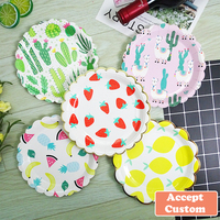 Nicro 10 pièces Assiettes en papier jetables personnalisées de forme spéciale pour la décoration de table de fête prénatale, d'anniversaire ou de Noël