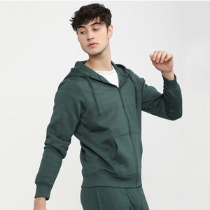 Sudadera con capucha de punto de poliéster 100% respetuosa con el medio ambiente OEM y sudaderas con cremallera de algodón de alta calidad sudaderas de invierno de color sólido para hombres - Product Image 2