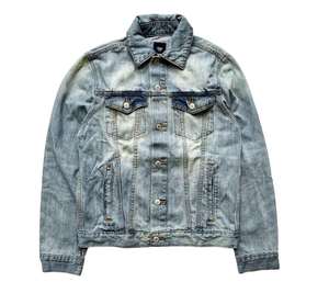 Chaqueta vaquera de invierno de estilo callejero para hombre, cuello Sherpa grueso, prendas de vestir exteriores cálidas, Vaqueros azules rasgados desgastados, moda informal - Product Image 1