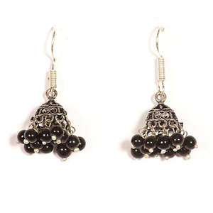 Aros Kriaa de Aleación de Zinc con Cuentas Negras, Anillos de Moda Casual 1301605 - Product Image 1