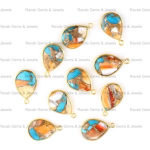 จี้ห้อยรูปทรงลูกแพร์ 12x16 มม. ทำจากหอยมอฮาวีสปายนี่ คัปเปอร์ เทอร์ควอยซ์ ชุบทองคำขาวและโรเดียมบนเงินแท้ สไตล์โบฮีเมียน ขายดีที่สุด เหมาะสำหรับเป็นของขวัญ - Product Image 6