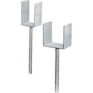 Base de support en acier galvanisé SIMPSON STRONG TIE PPD 100 x 70 x 126 x 5 mm pour encastrer dans le béton 5.0 + Garages, auvents, abris de voiture - Product Image 1