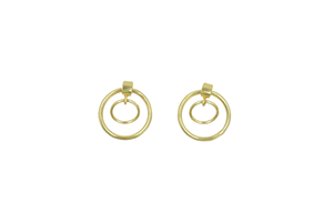 Pendientes de tuerca de latón chapados en oro de 18 quilates hechos a mano en promoción, joyería de regalo de fiesta de moda para mujer - Product Image 2